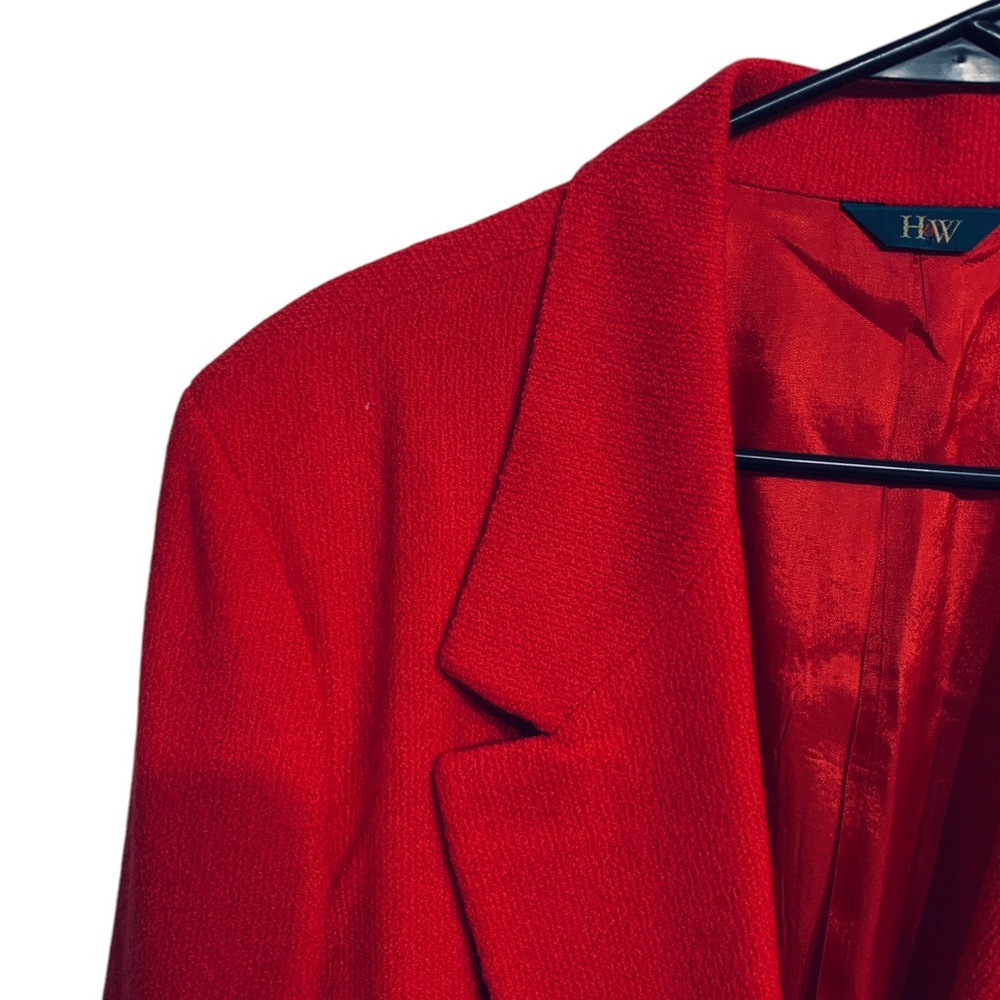 HAWKSLEY & WIGHT VINTAGE RED WOOL BLAZER WITH POCKETS - Picture 14 of 16